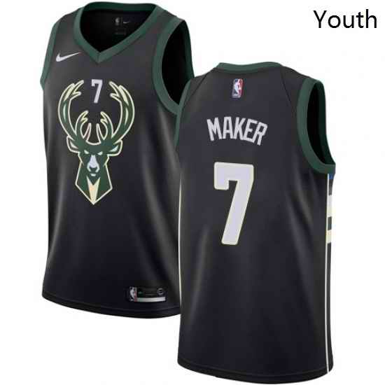 Youth Adidas Milwaukee Bucks 7 Thon Maker Authentic Black Alternate NBA Jersey Statement Edition